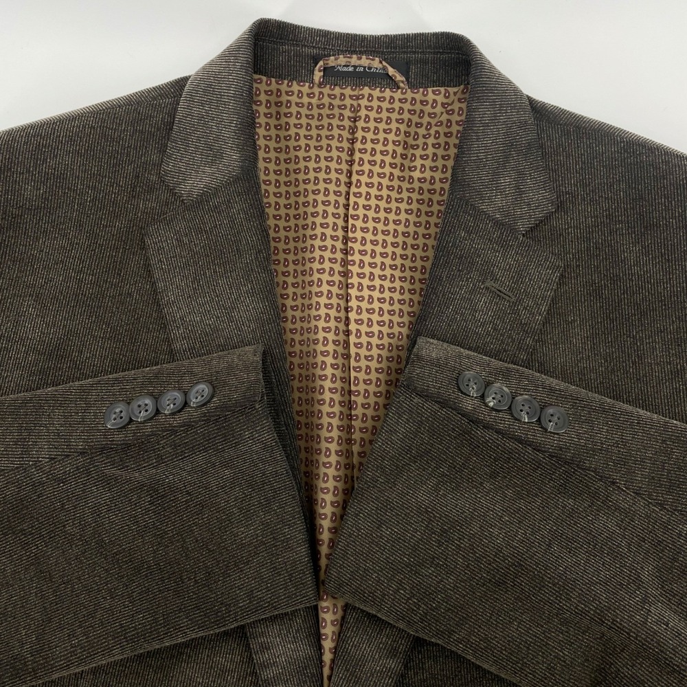 Chaps Men's Corduroy Blazer Sport Coat Elbow Patches Paisley Lining 46RREAD